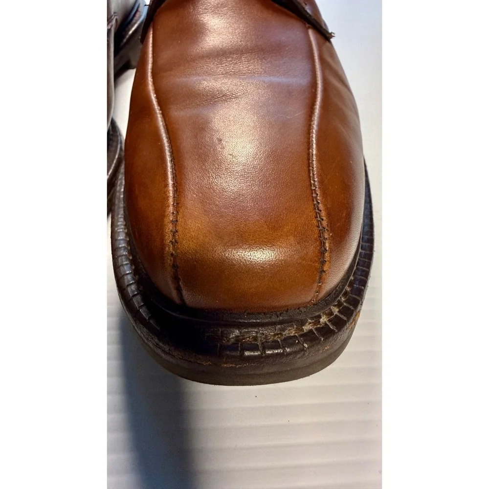 Allen Edmonds Warren 11.5 D Brown Split Toe Derby Oxford Dress Shoes USA Rubber